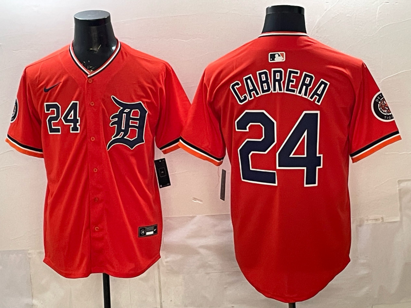 Men Detroit Tigers #24 Cabrera orange Game Nike MLB Jersey 2026032001